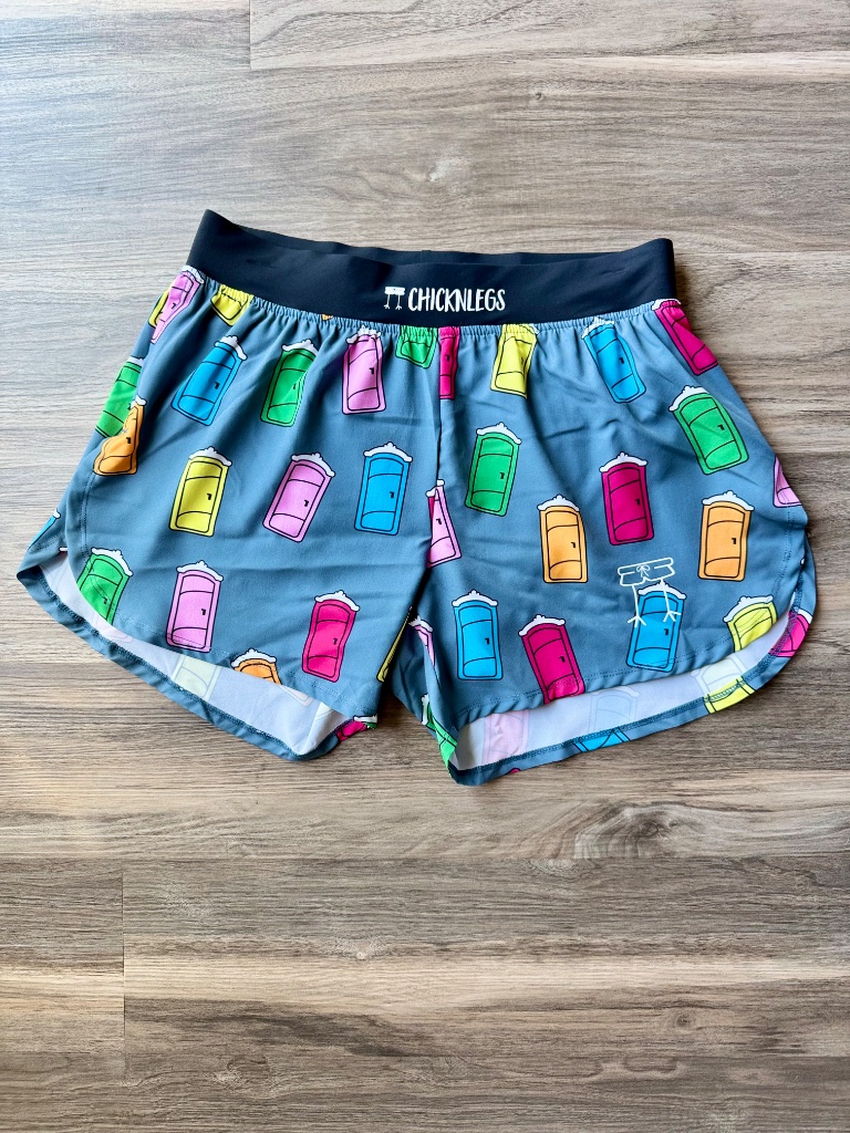 Chicknlegs Porta Potty 4" Running Shorts M Nwt Unisex Novelty — image 2 of 8